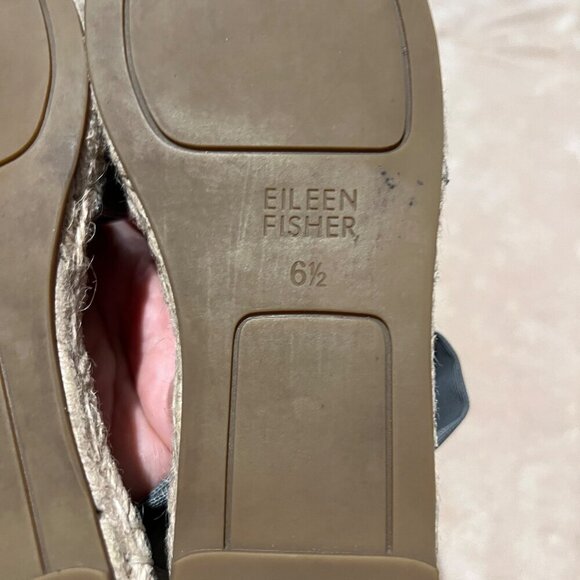EILEEN FISHER COY JUTE INSOLE ESPADRILLES SKIMMER FLAT PEWTER WOMENS SIZE 6.5 - Picture 10 of 13